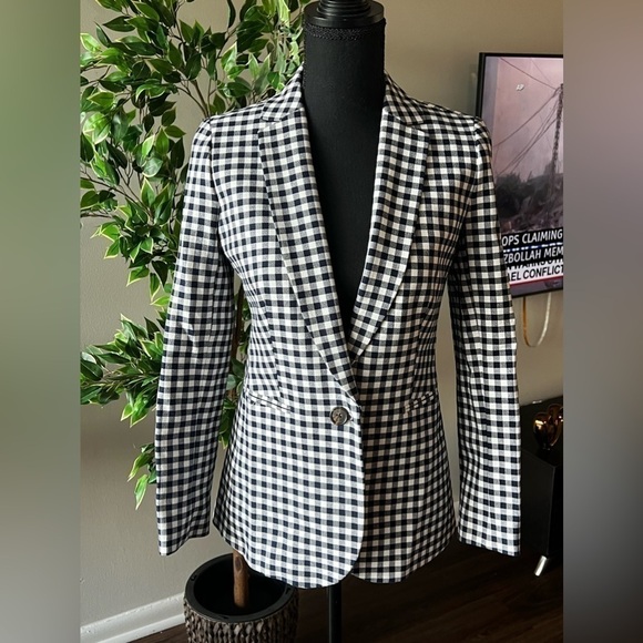 J. Crew Parke Navy Gingham Blazer - Picture 2 of 10